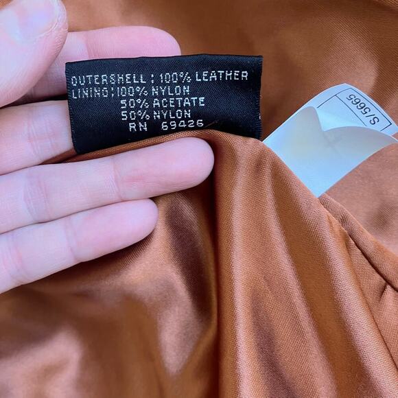 Georgetown Leather Vintage Tan Leather Jacket Waist Length Zip-up Collared Retro - Picture 15 of 16